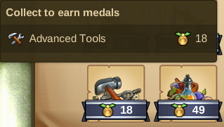 Collect Advanced Tools - 18 Medals